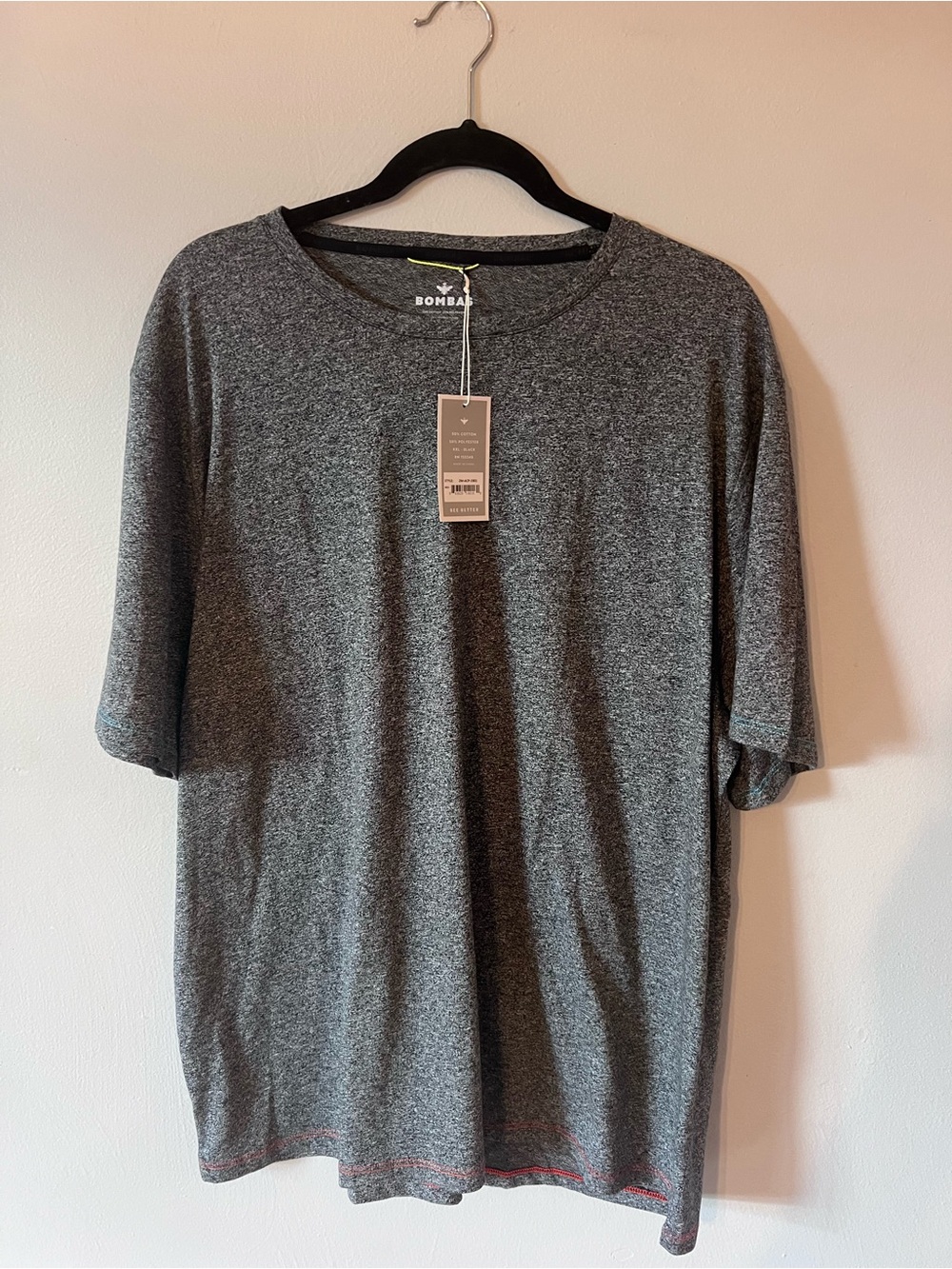 Bombas Men's Gray Heather Crew Neck Short Sleeve Tee